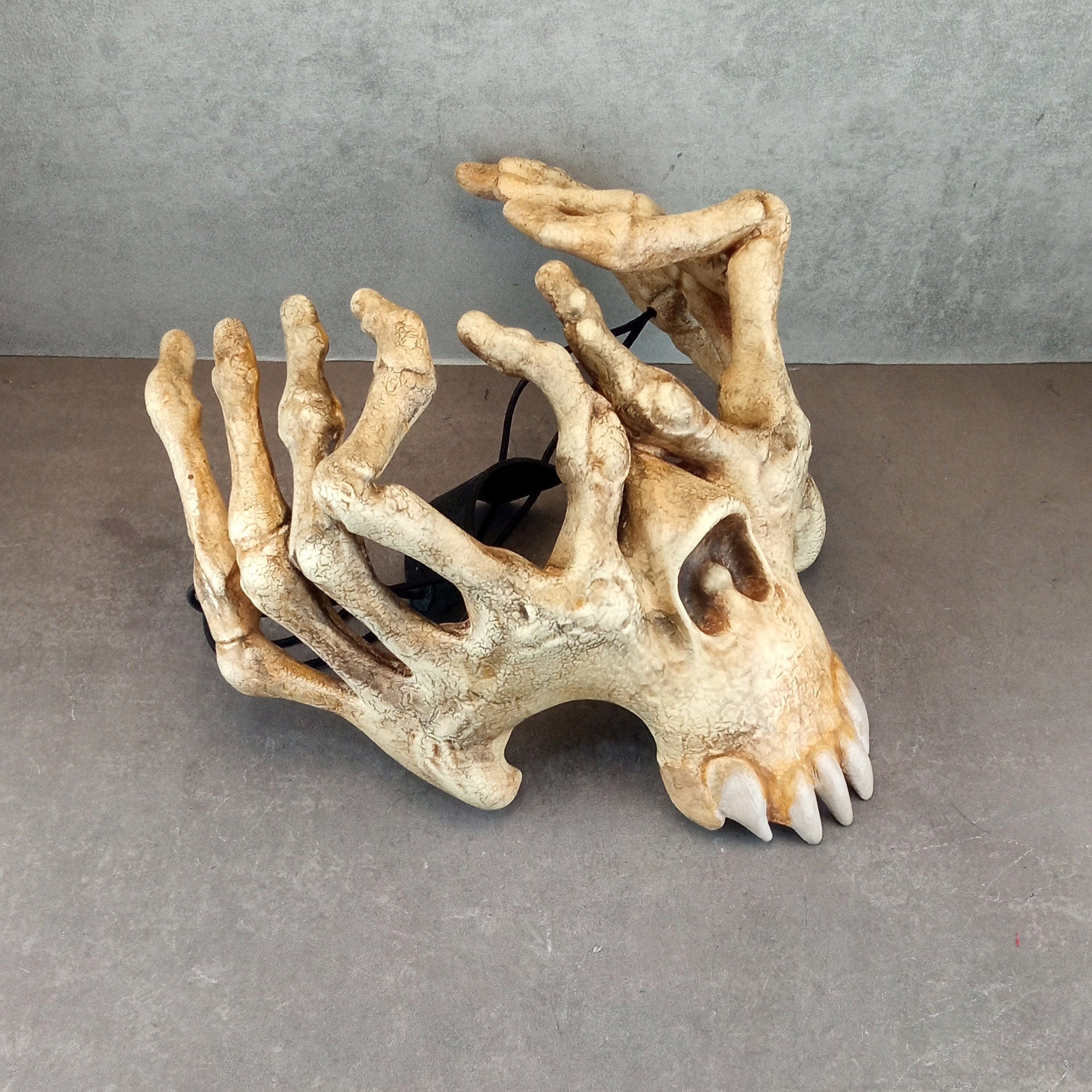 Skeleton Hand Mask – Bone-Color Hand Glasses with Jaw and Teeth Design