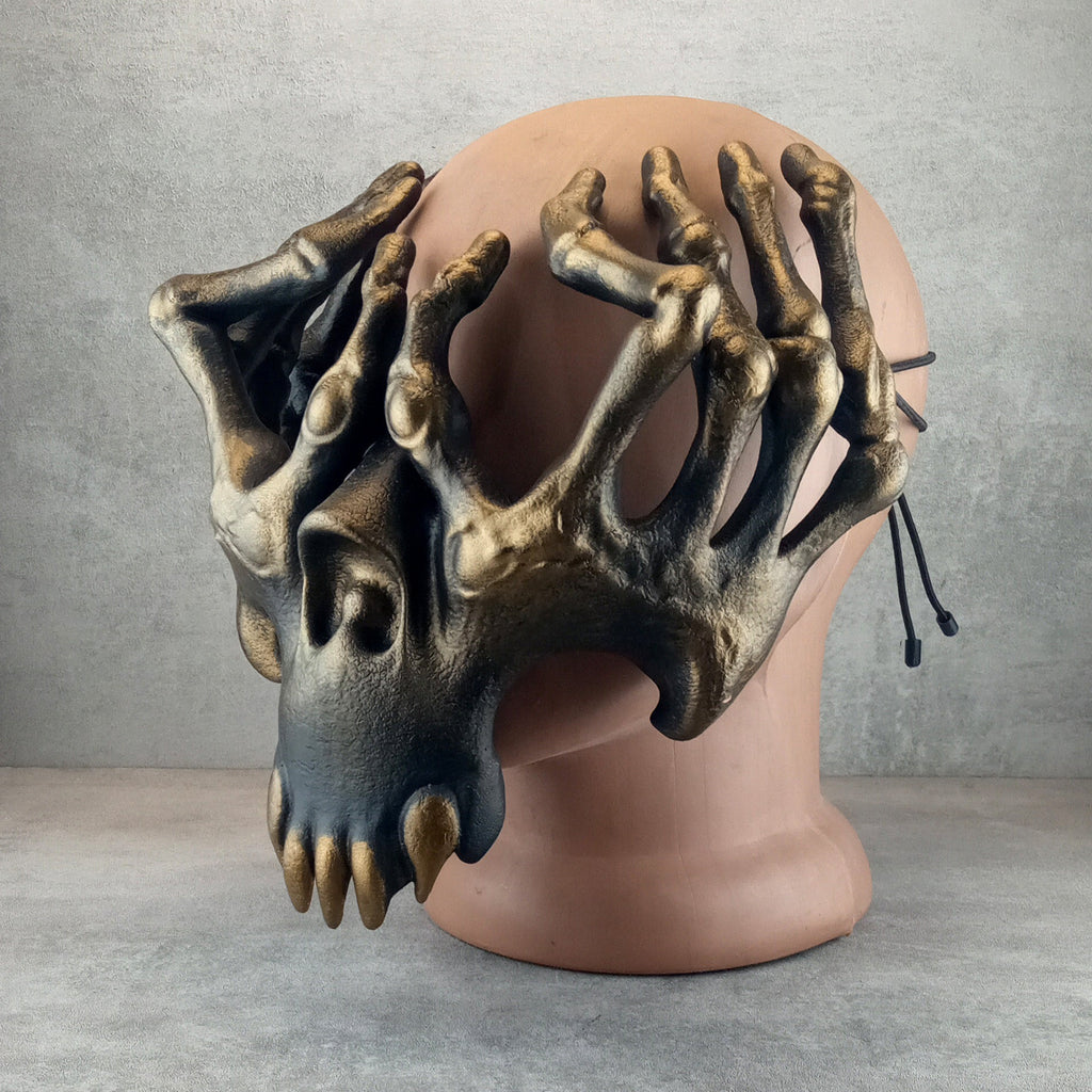 Skeleton Hands Mask – Black with Bronze Accents