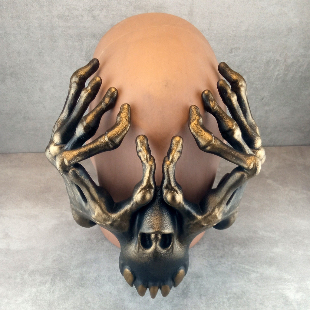 Skeleton Hands Mask – Black with Bronze Accents