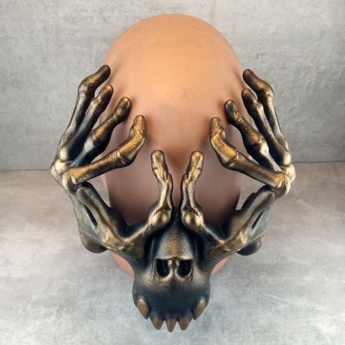 Skeleton Hands Mask – Black with Bronze Accents