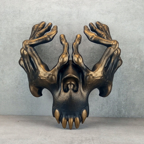 Skeleton Hands Mask – Black with Bronze Accents