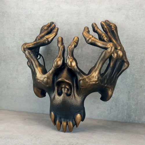Skeleton Hands Mask – Black with Bronze Accents