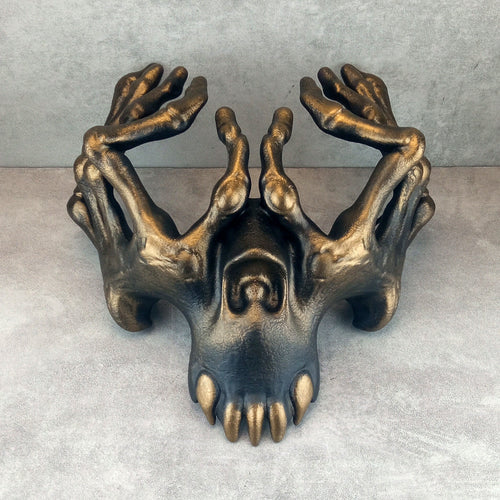 Skeleton Hands Mask – Black with Bronze Accents