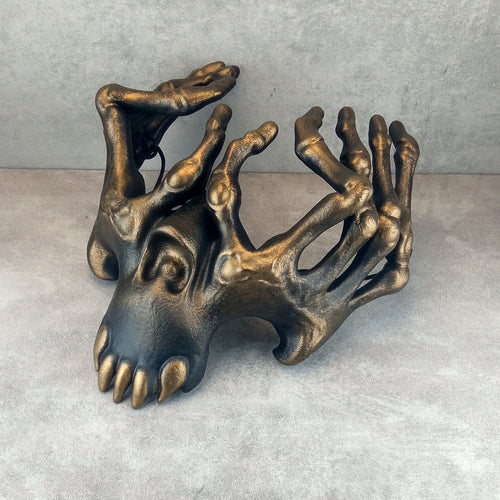 Skeleton Hands Mask – Black with Bronze Accents