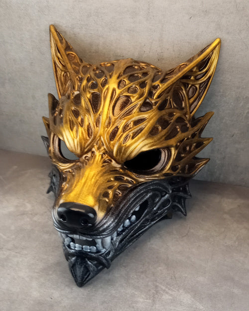 Golden Wolf Spirit Mask