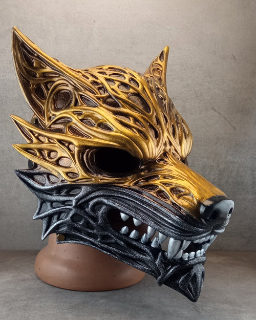 Golden Wolf Spirit Mask