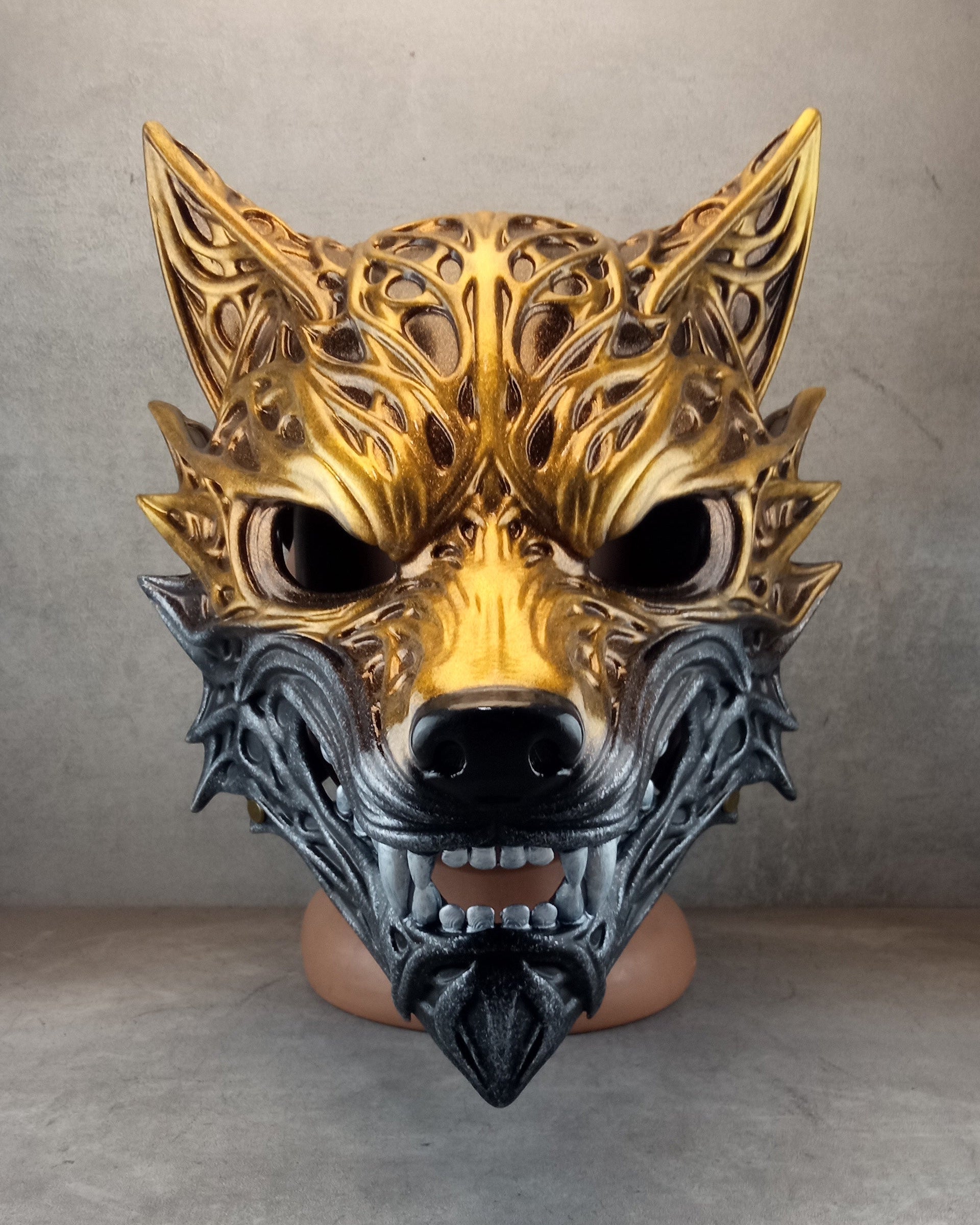 Golden Wolf Spirit Mask