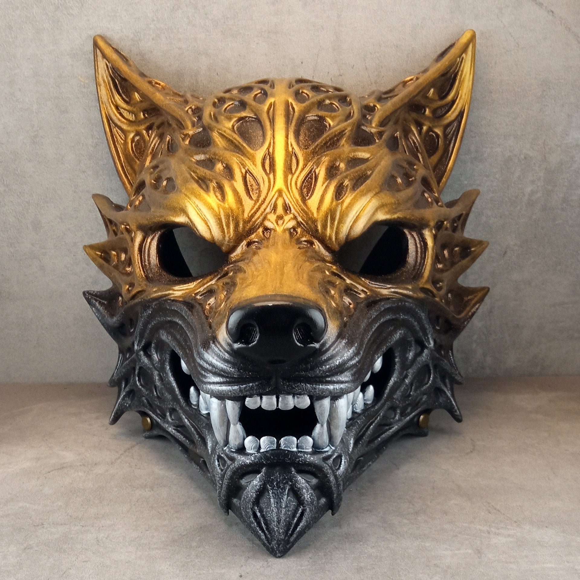 Golden Wolf Spirit Mask