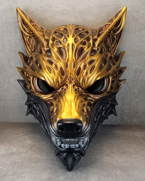 Golden Wolf Spirit Mask