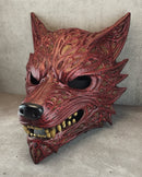Volcanic Red Wolf Spirit Mask