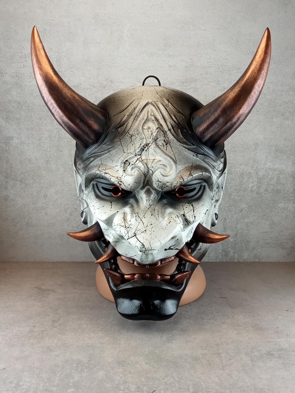 Dämon des Kupferbergs, Traditionelle Japanische, Hannya Maske, Samurai Maske, Tragbare Maske, Dämonenmaske, Oni Maske, Wanddekoration