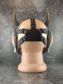 Traditionelle japanische Hannya-Maske, graue und schwarze Samurai-Maske, tragbare Maske, Kabuki-Dämonenmaske, Oni-Maske, Wanddekoration Oni-Maske mit Seil