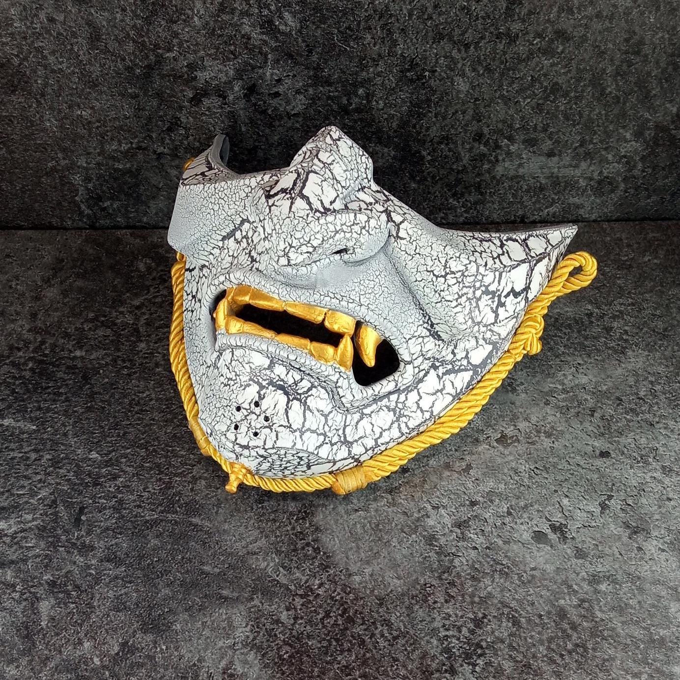 White Cracked Half Mask - Inspired by Ghost of Tsushima