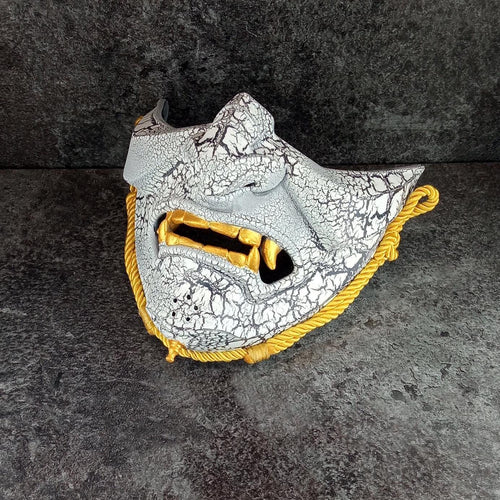 White Cracked Half Mask - Inspired by Ghost of Tsushima