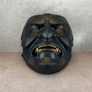 Samurai-Kampfmaske, Schwarze Maske des Samurai Somen, Traditionelle japanische Maske, Tragbare Maske, Samurai-Rüstung, Kabuki-Dämonenmaske, Wanddekoration