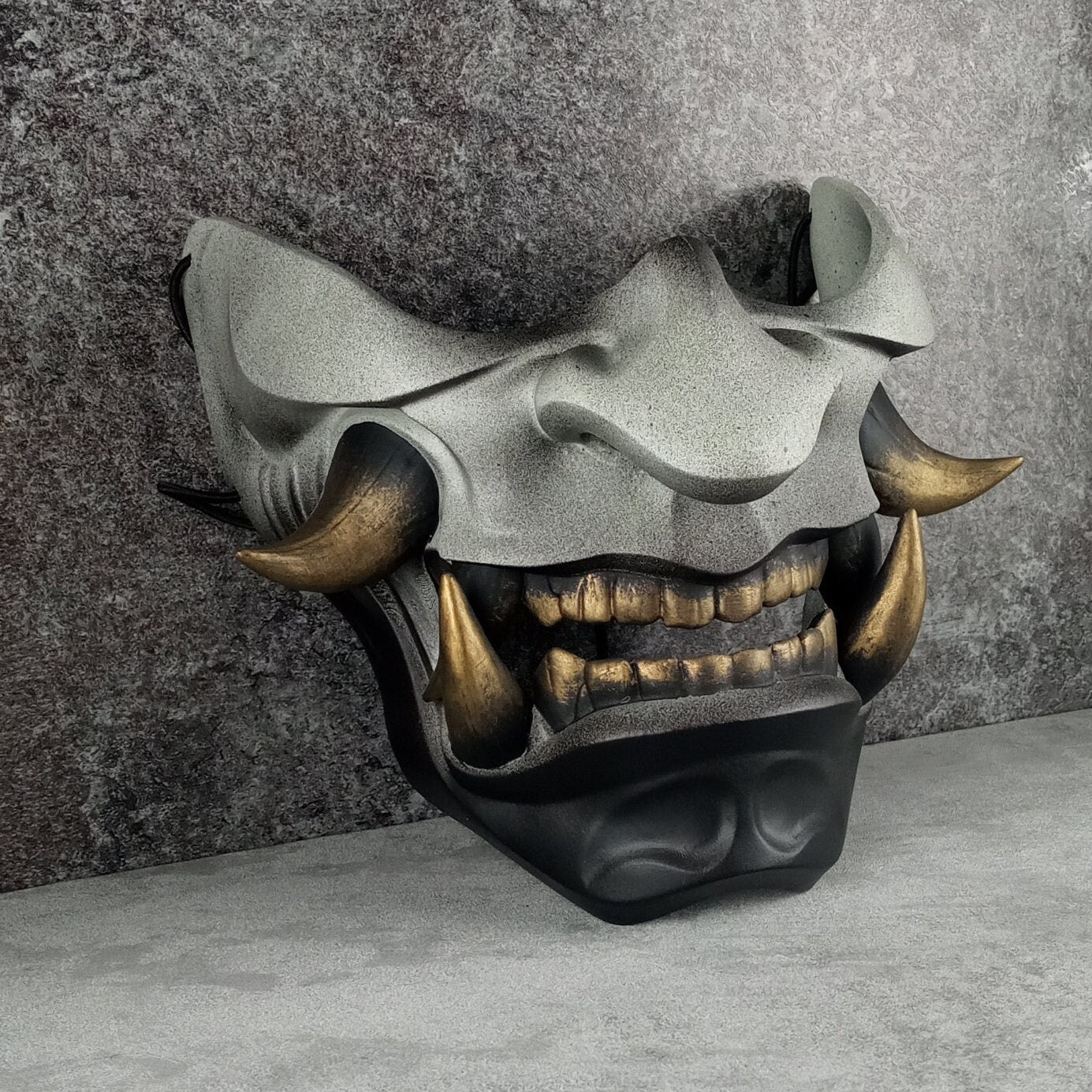 Samurai Half Mask «Grey Wrath»