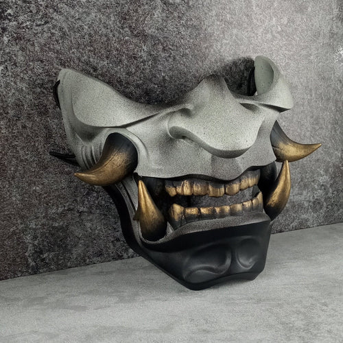 Samurai Half Mask «Grey Wrath»
