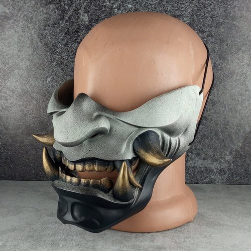 Samurai Half Mask «Grey Wrath»