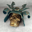 3D Gold Cracked Samurai Skull with Patinated Helmet