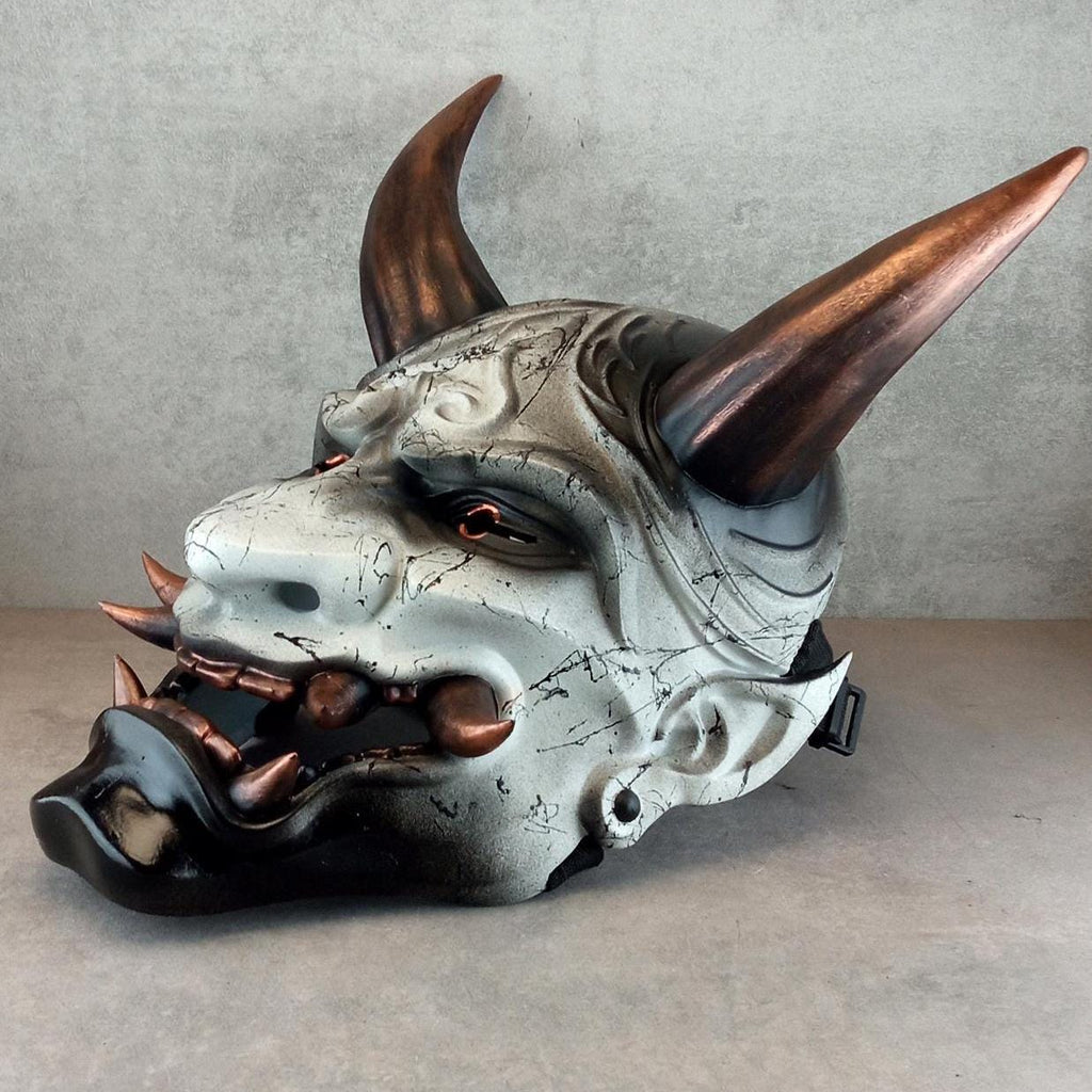 Dämon des Kupferbergs, Traditionelle Japanische, Hannya Maske, Samurai Maske, Tragbare Maske, Dämonenmaske, Oni Maske, Wanddekoration