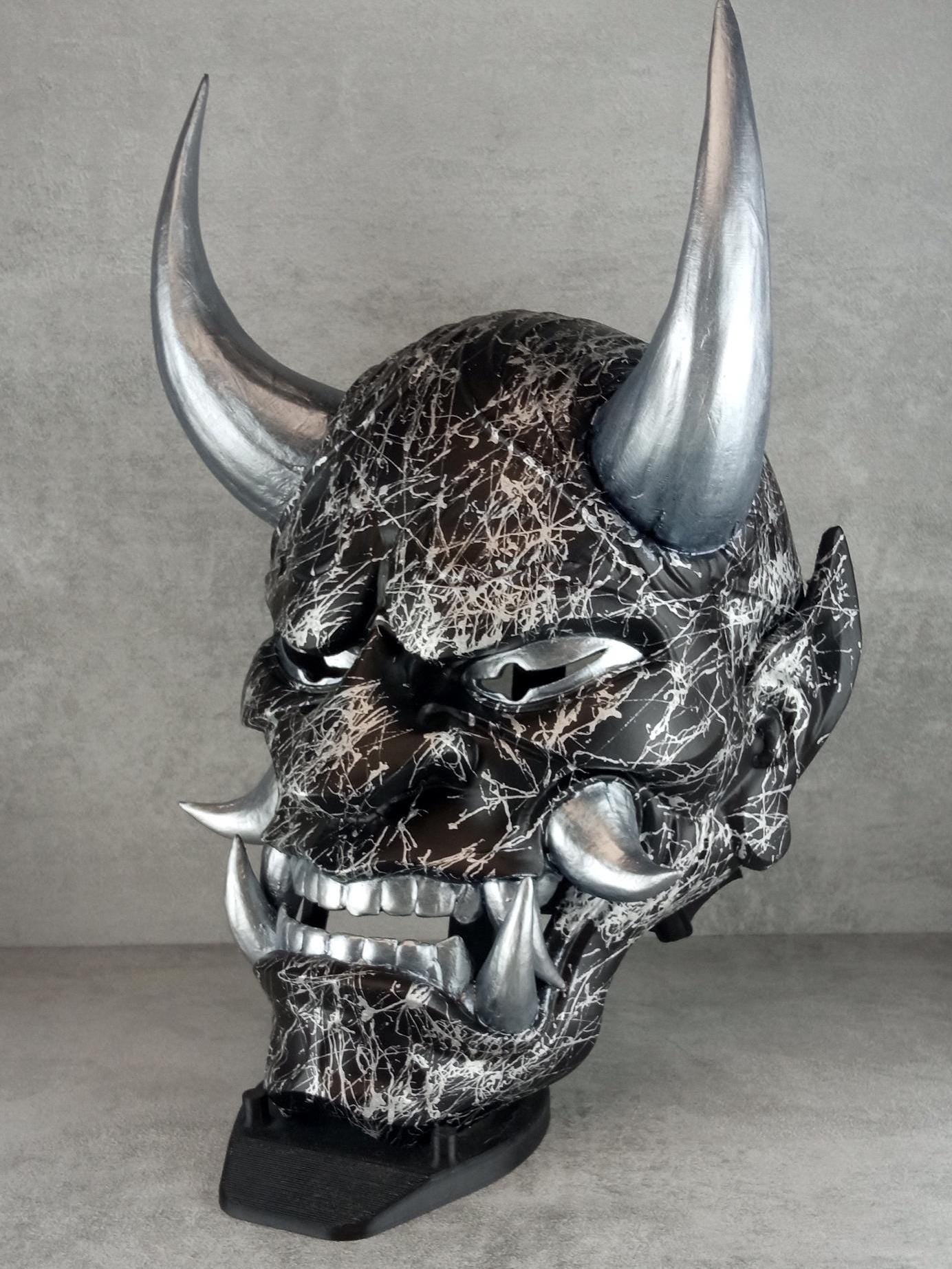 Hannya Mask Silver Marble