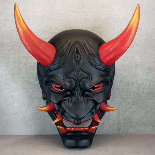 Traditional Japanese Hannya Demon Mask – “Fire Flame” Demon