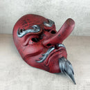 Rote Cracked Tengu-Maske (Vollgesicht)