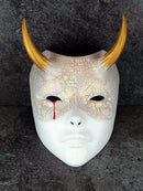 White Geisha Witch Mask with Bloody Tear