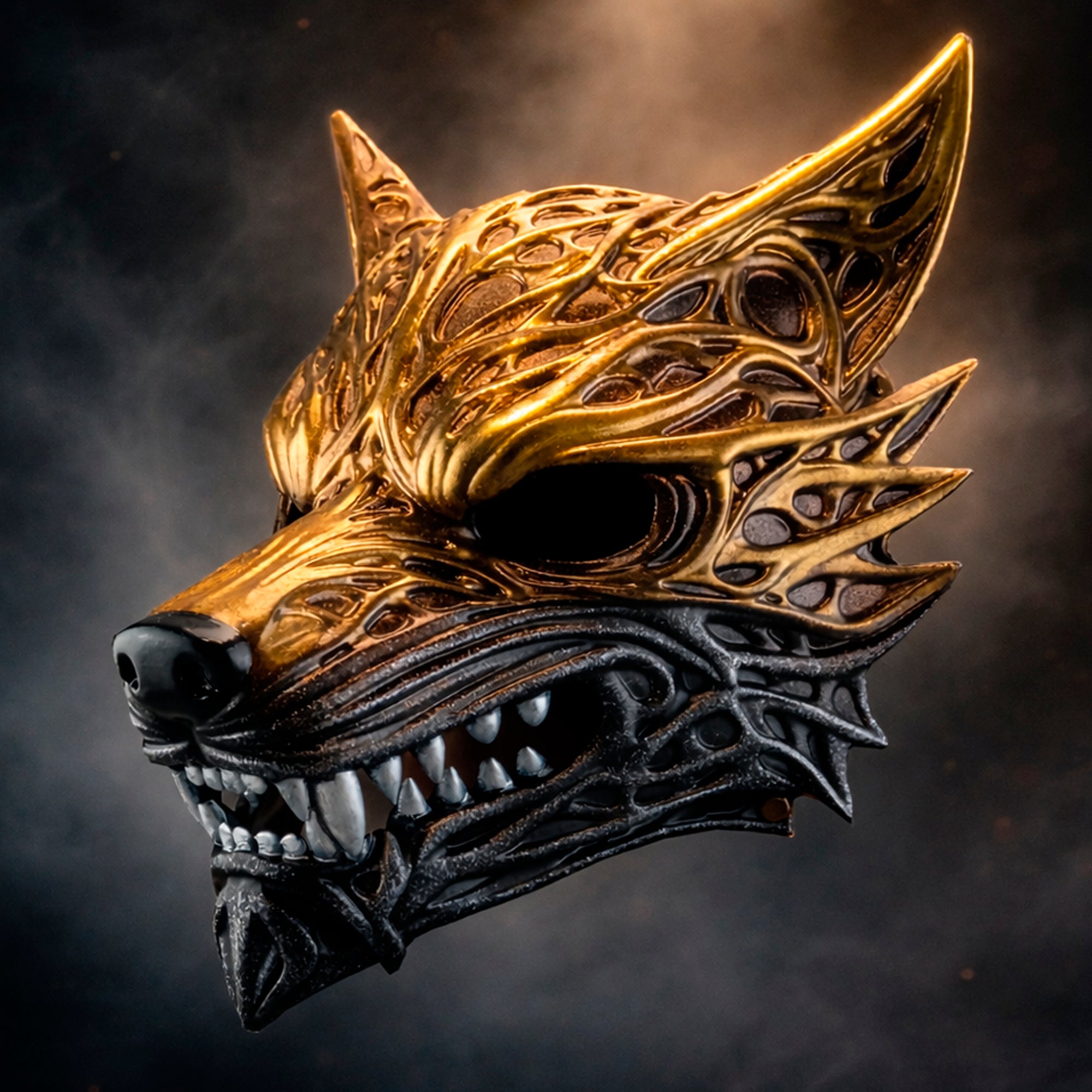 Golden Wolf Spirit Mask