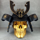 Wall decor "Samurai skull" (gold tone skull)