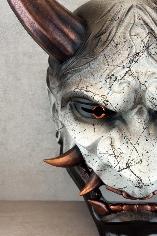 Dämon des Kupferbergs, Traditionelle Japanische, Hannya Maske, Samurai Maske, Tragbare Maske, Dämonenmaske, Oni Maske, Wanddekoration