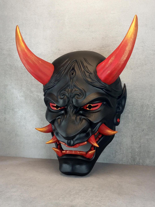 Traditional Japanese Hannya Demon Mask – “Fire Flame” Demon