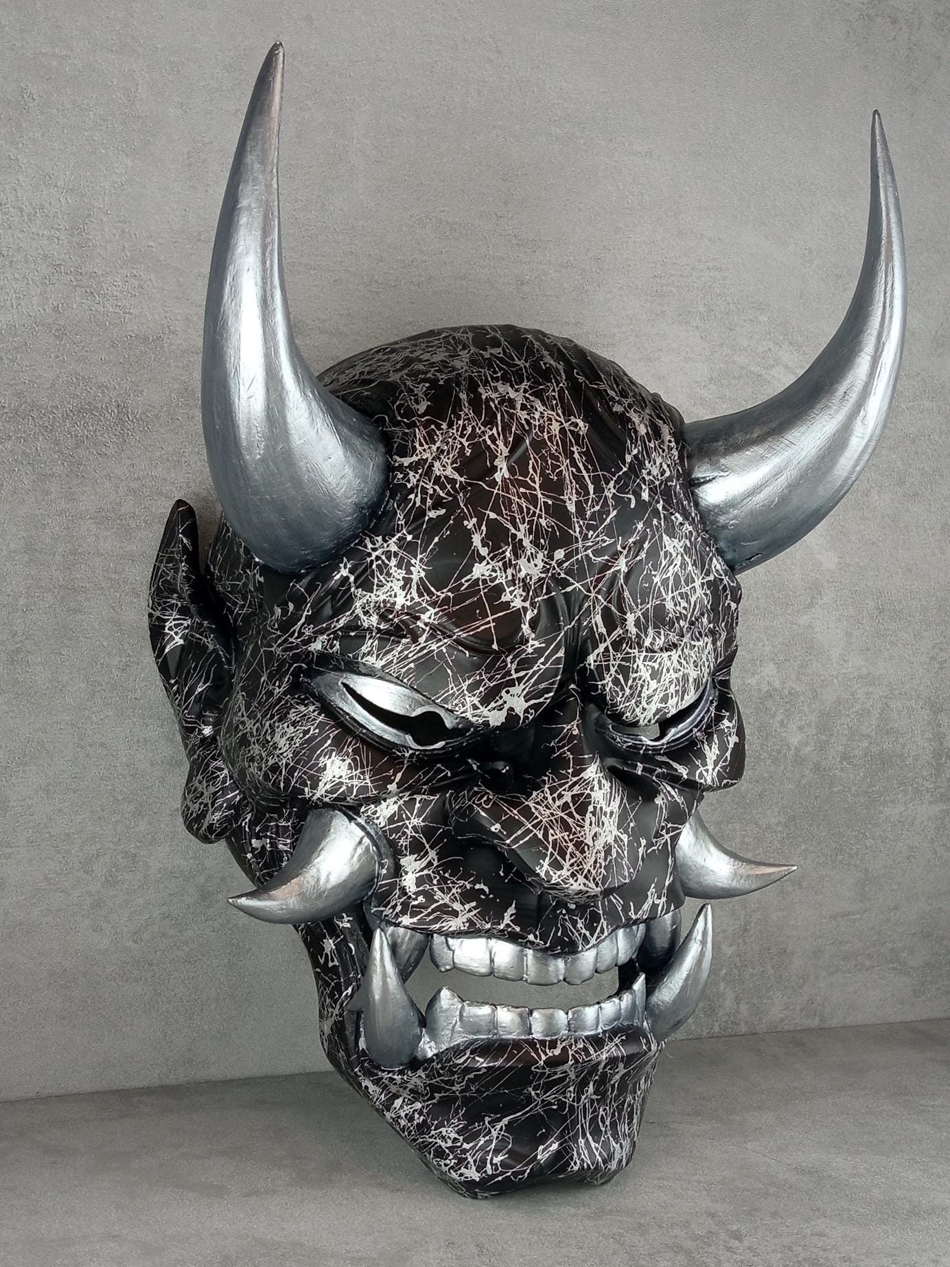 Hannya Mask Silver Marble