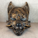 Marmor-Okami-Maske, Kitsune-Maske, Traditionelle japanische Maske, Youkai-Maske, Wolfsmaske
