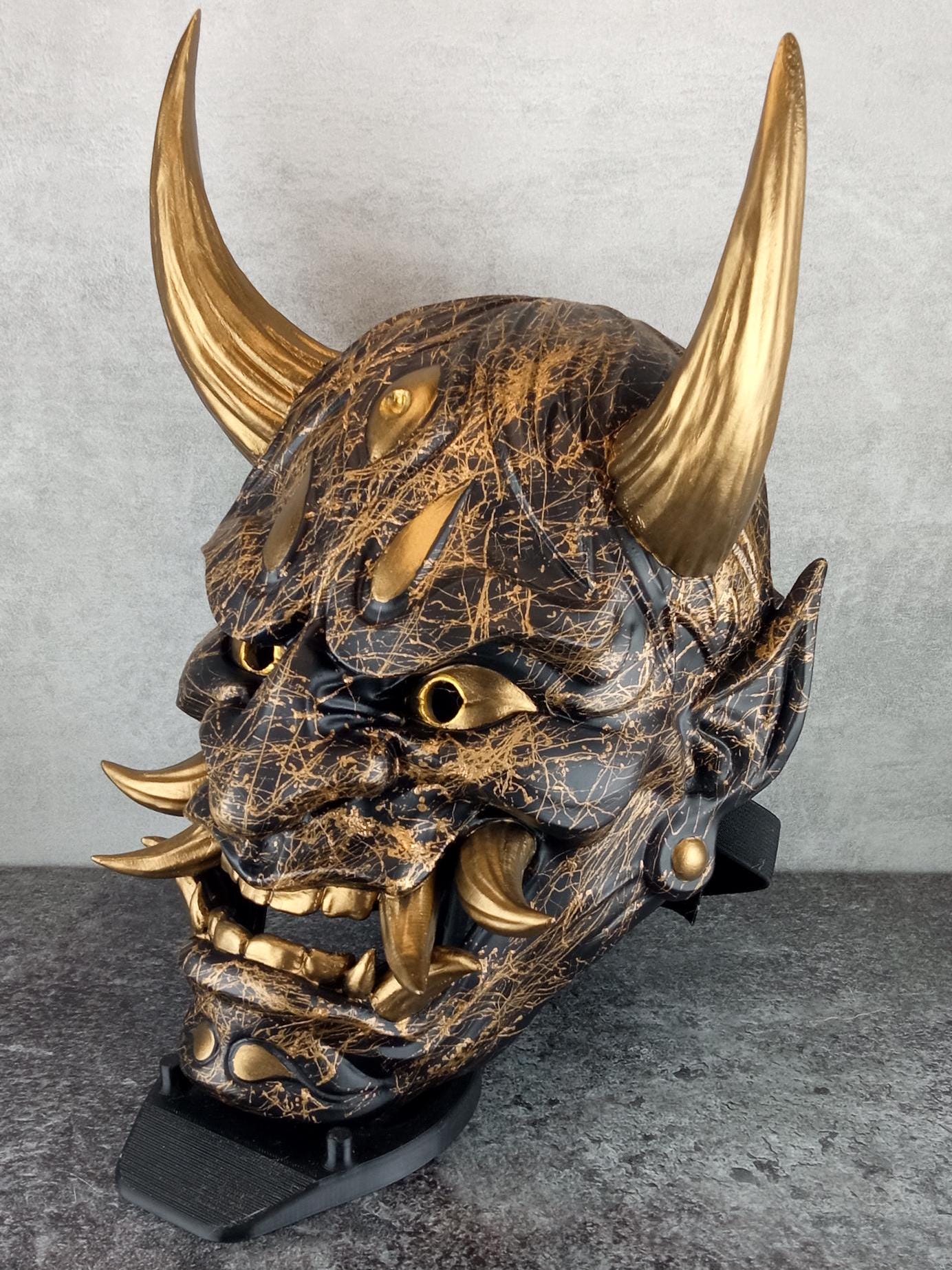 Golden Marble Demon Hannya Mask