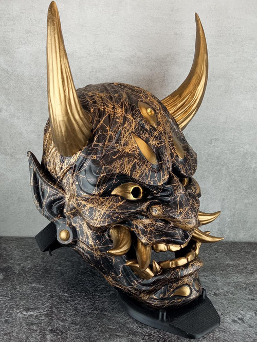 Golden Marble Demon Hannya Mask