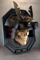 Wall decor "Samurai skull" (natural tone skull)