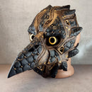 Black and Bronze Cracked Cyberpunk Raven Mask