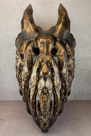 Bronze Evil Demon Mask with Large Fangs