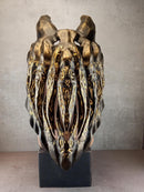 Bronze Evil Demon Mask with Large Fangs