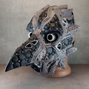 Cyberpunk Raven Mask – Black and White with Cracks – Plague Doctor Style
