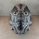 Cyberpunk Raven Mask – Black and White with Cracks – Plague Doctor Style