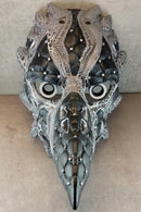 Cyberpunk Raven Mask – Black and White with Cracks – Plague Doctor Style