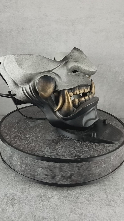 Samurai Half Mask «Grey Wrath»