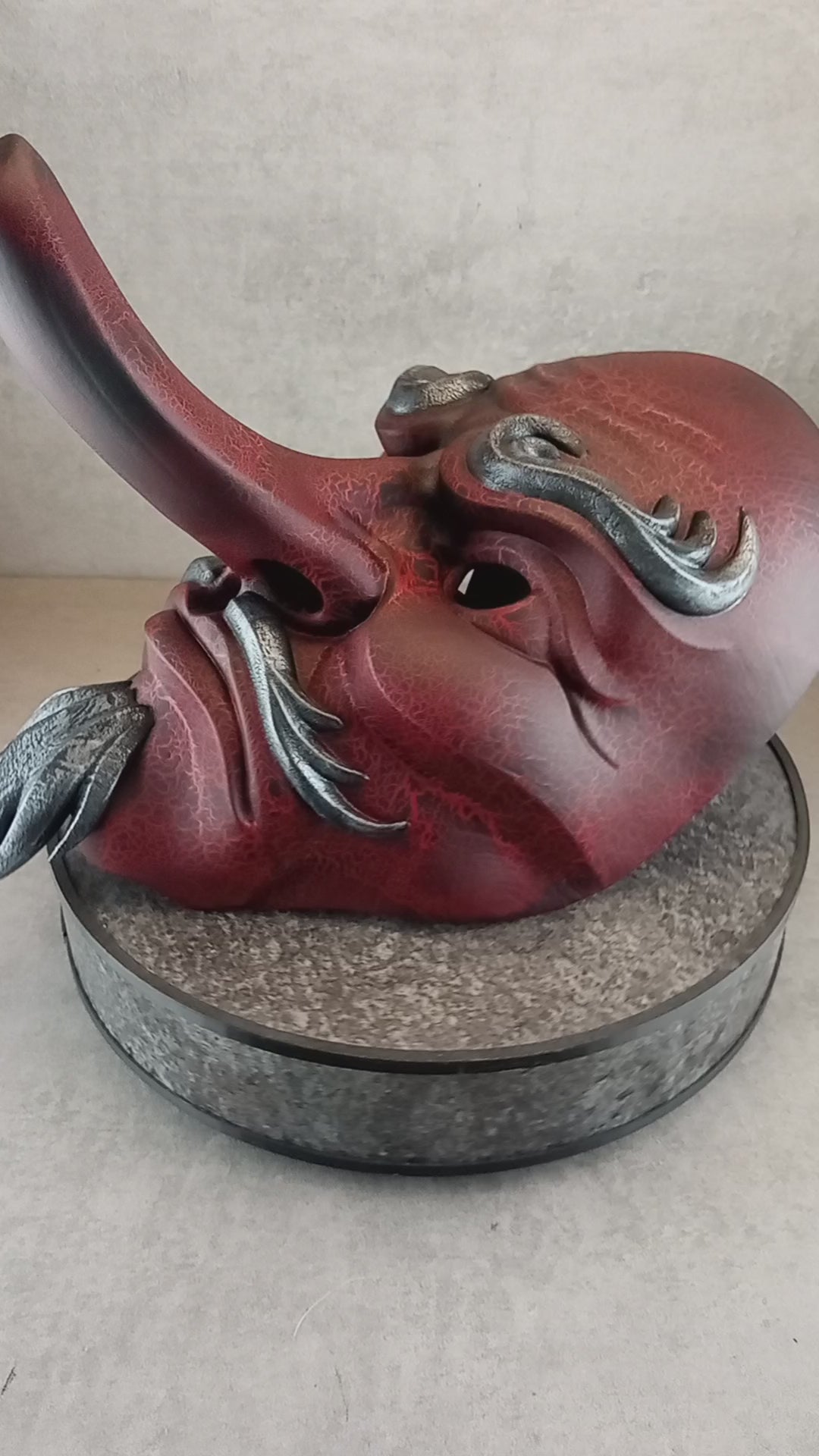 Red Cracked Tengu Mask (full face)